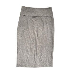 Philippe Le Bac Stretch Pencil Skirt Zipper Slit Heather Grey Minimalist XS/S